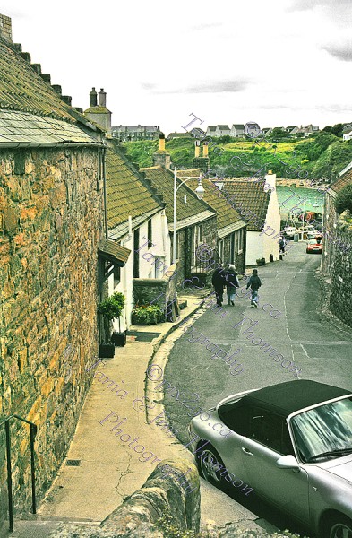 East Neuk fishing village of CRAIL.Road down to harbour.
